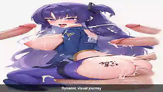 Gangbanging a girl with purple hair