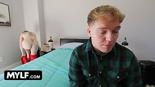 Dee Willams, the busty stepmom, enjoys getting her tight pussy pounded by her hung stepson