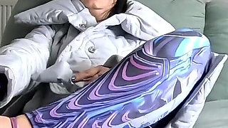 Downjacket Cock Worship. Sloppy Deepthroat, Spit and Double Cum on Coat