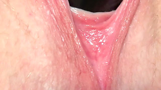 Dildo Masturbation Closeup with Creamy Pussy