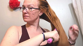 Redhead Rapunzel Brushing and Bunning My Long Ginger Hair