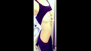 Shaved pussy blonde Tasha Reign with big boobs goes solo