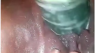 Watch Me Masturbate With A Big Cucumber Moaning Loudly And My Pussy Creaming Like Crazy