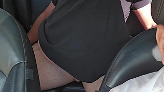 Hot sex in the back seat of the car and husband driving - part 2