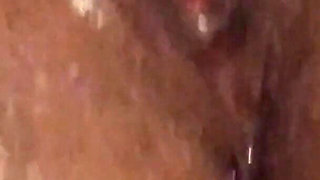 Closeup Spreading My Wet Black Shaved Pussy