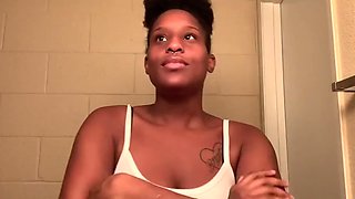 Busty black youtuber gets her nipples pierced