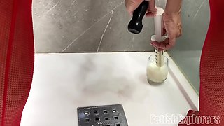 Milk Enemas And Anal Fuck In The Bathtube