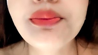 Amateur brunette Michelle with small tit