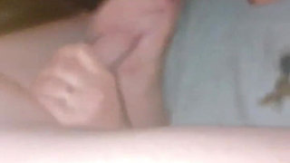 Sucking Stepdaddy's Cock While He Games with His Buddies