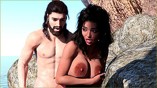 Girls Need Helps in Island Isable Having Fun in Beach