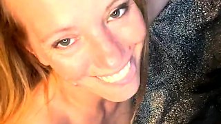 Amateur Busty Brunette Babe Blowjobs POV