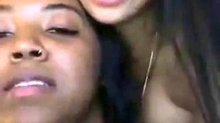 Ebony lesbian sluts partying and flashing pussy