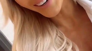 Blond cougar reveals her body for intense passionate fuck