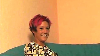 Big black dildo in her pussy