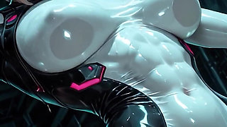 Latex Gamer Queen Virexa - Chrome POV - Ai Generated