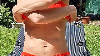 Nude Sunbathing in Front of Neighbours