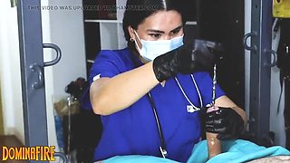 Femdom Nurse Milks & Sounds My Cock - DominaFire Medical Exam