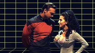 Small titted babe gives head and railed