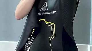 Lucy's Kinky Wetsuit Gas Mask Strip & Cum Pole Dance