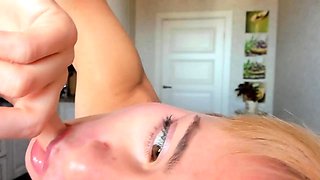 Blonde Solo Webcam Girl in Public BDSM Fingering