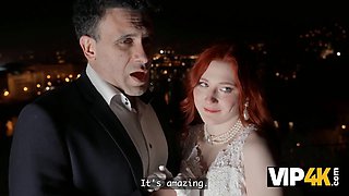 Vip4k. a naughty redheaded bride filmed a homemade porno vid with her spouse right after the wedding