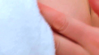 Chubby MILF's Wet Morning. Bouncing on a Dildo in a Bathrobe