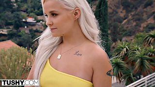 Lesbian Cowgirl Ride: Skinny Blonde Bella Jane Craves Ass Licking