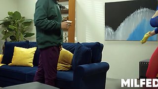Fucked my friend's MILF cheating wife wearing ripped red leggings