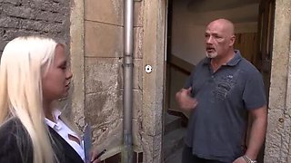 Hot Blonde Celina Davis Masturbates and Loves Sucking Cock - Big Tits Blowjob