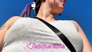 Small Bouncing Boobs Sweat in Grey Shirt
