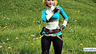 Zelda's royal ass wrecked hard outdoor by her devoted knight