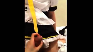 Asian Crossdresser Rides Cock and Cums Hard