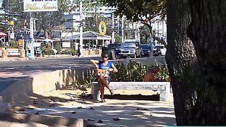 Big natural tits Thai teen beach pick up