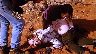 Ass to mouth domination for kinky threesome in the Colorado