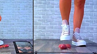 Ambers CBT - Smushing His Cock and Balls Under My Pink