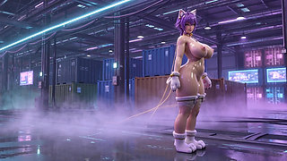 Shibari Catwoman 3D Hentai Ropes Suspension Big Tits Ass Fuck