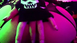 EMO GIRL RIDES BIG DILDO IN FISHNETS   NYMPH_CANDY