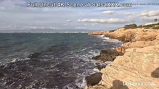 Fuck me on the Beach! Horny MILF Sophie Logan fucked by Jean Pallett at SalsaXXX