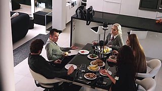 Intense sex in the kitchen