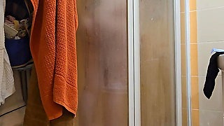 Cute BBW Wife with Big Soft Natural Tits and Big Ass Takes a Shower