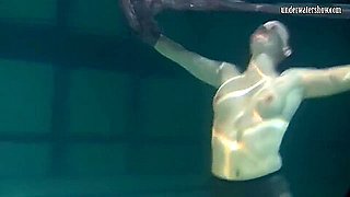 Dressed Underwater Beauty Bulava Lozhkova Swimming Naked