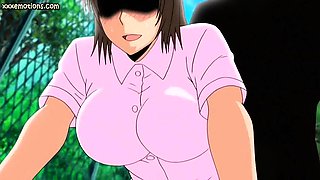 Busty anime slut getting slammed