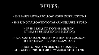 Female Slave Training Day 1/28 - Testing Her Endurance and Fitness with Squats and a Dildo