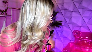 Big Boobed Blonde Masturbates With A Dildo In The Bathroom