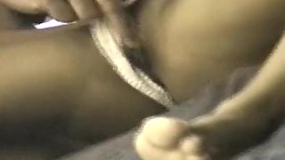 Horny Brunette MILF Fingers Her Hairy Pussy to Climax