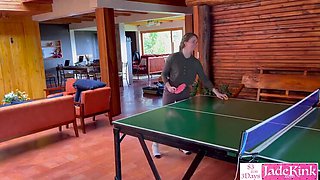 Amateur Teen Takes All in Real Strip Ping Pong – Hard Doggy Finish