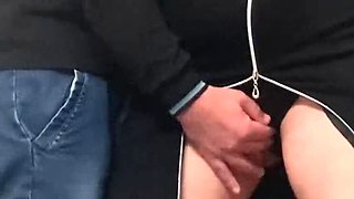 German Subway Stranger Fingers MILF Pussy - Amateur Outdoor Fingering Orgasm