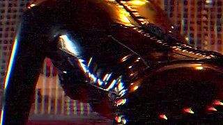 Masked Gimp Pounds Mature Brunette's Dripping Pussy Live