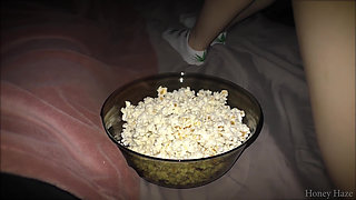 Step Sister Deepthroats Me Instead of Watching a Movie. Honey Haze