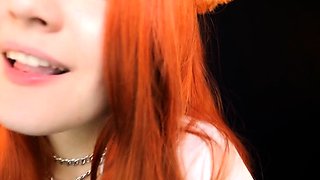 KittyKlaw ASMR Red Furry Lens licking & Mouth Sounds